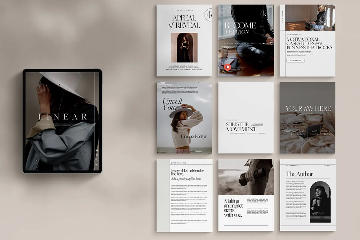 Linear eBook for Email Conversion Canva Template preview