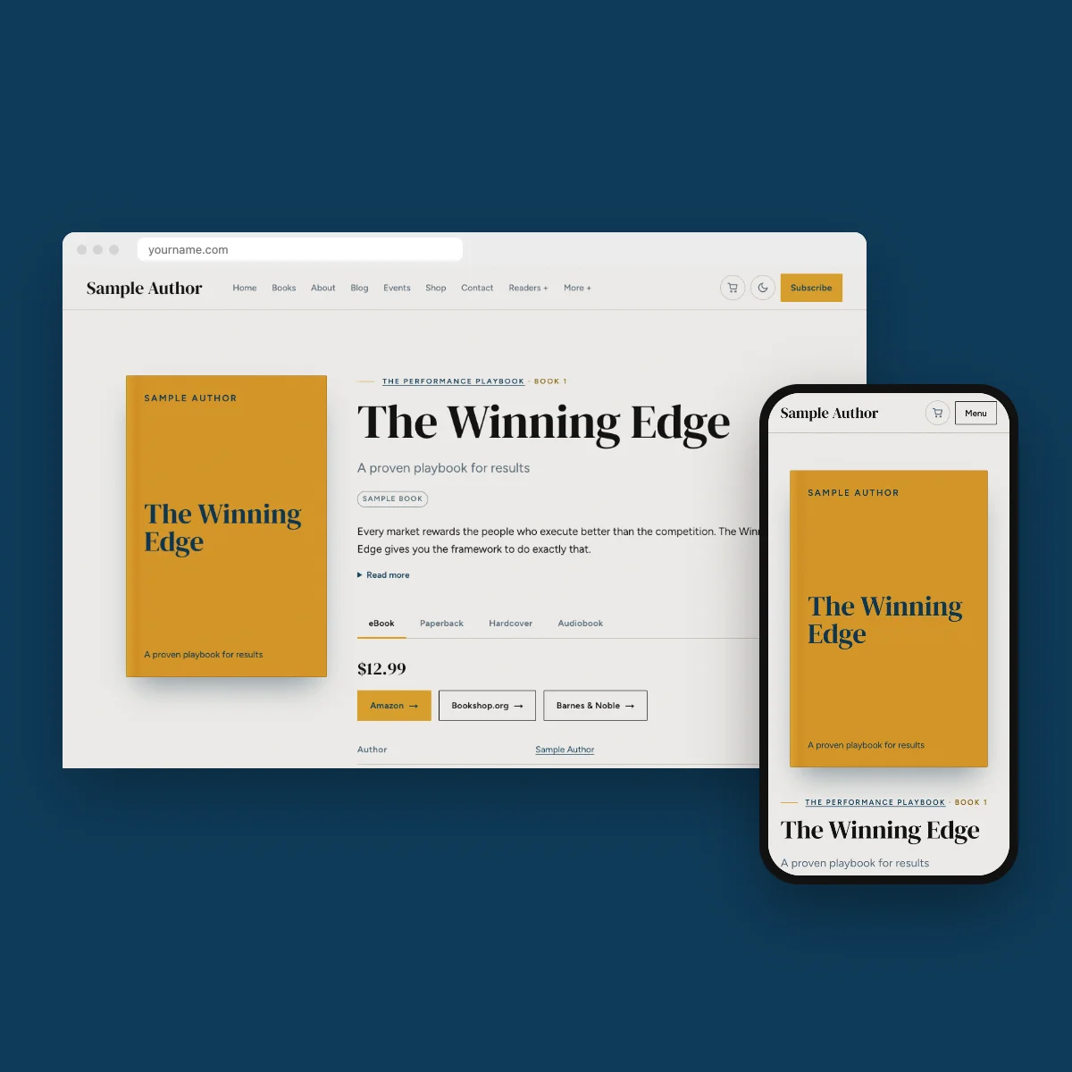 Summa Nonfiction Author Website Template, inside pages