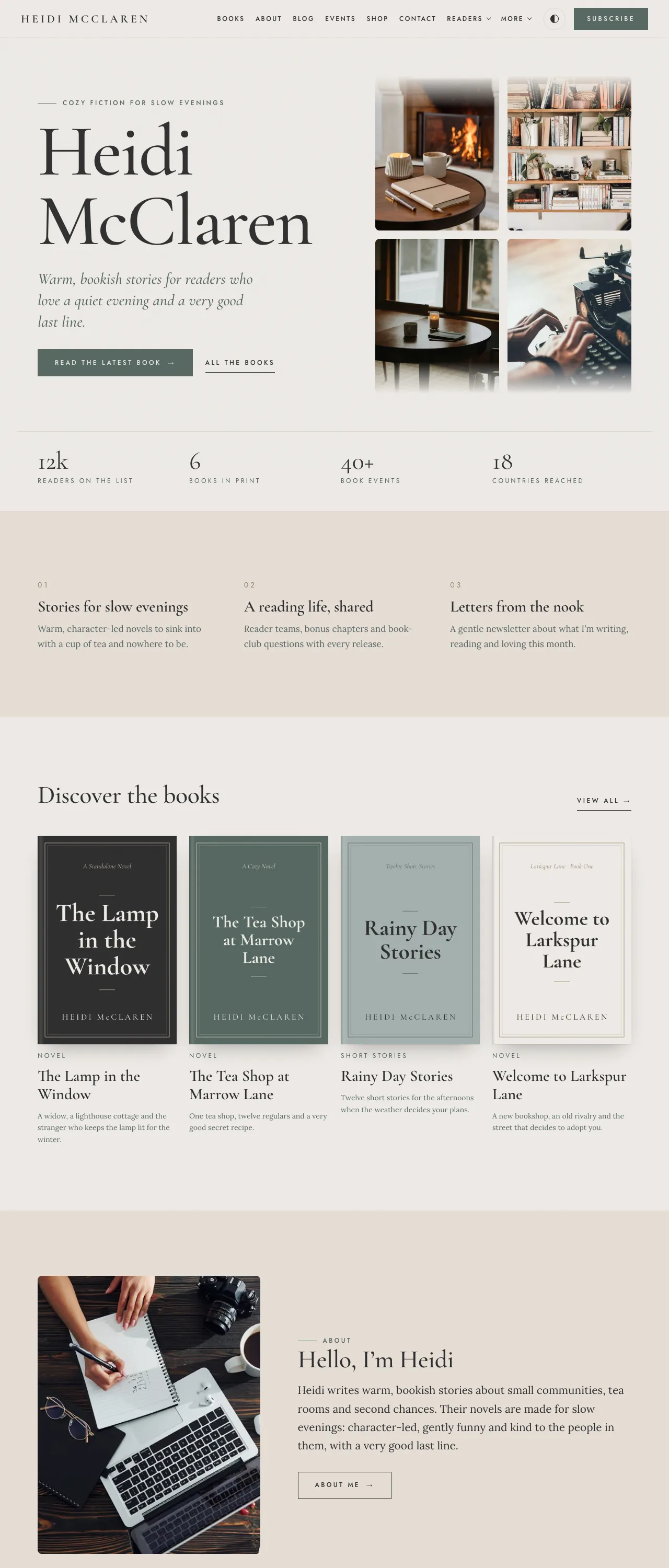 Home page of the Bookstagram template