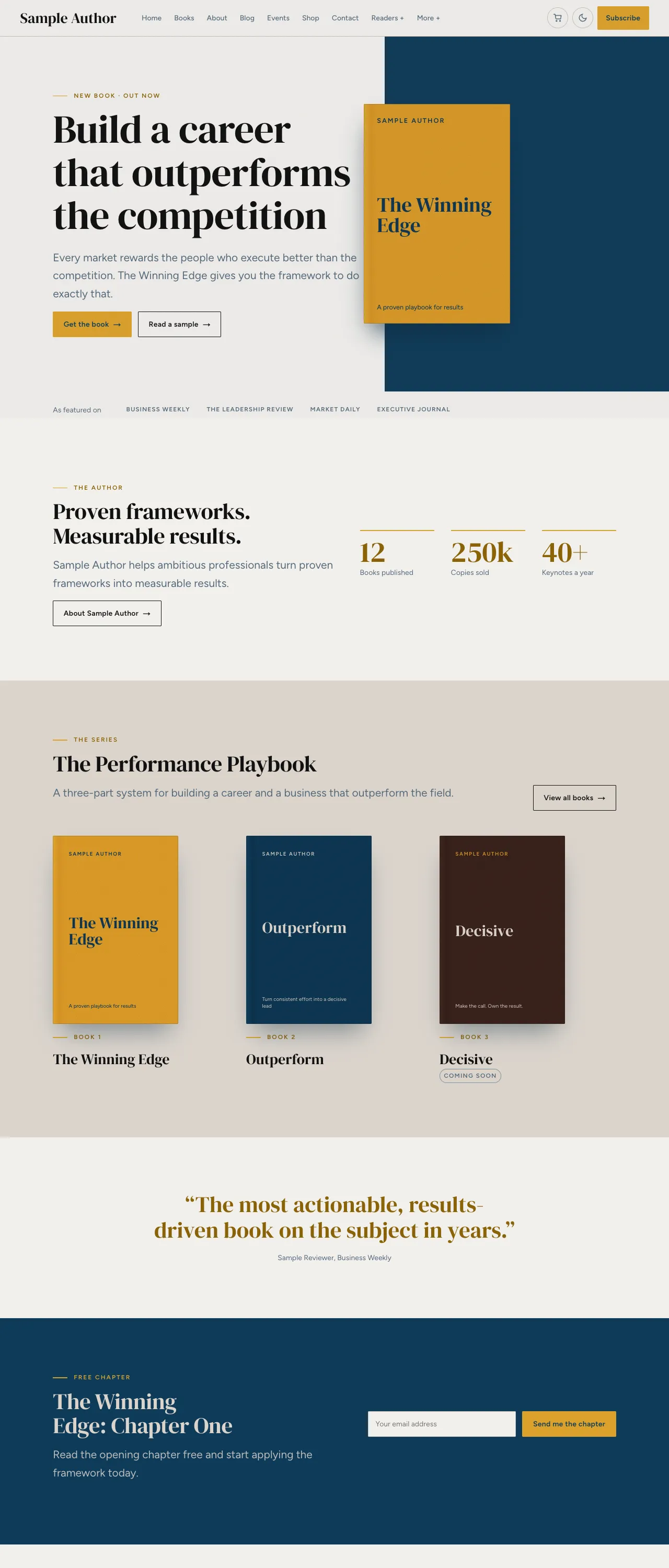 Home page of the Summa Nonfiction template
