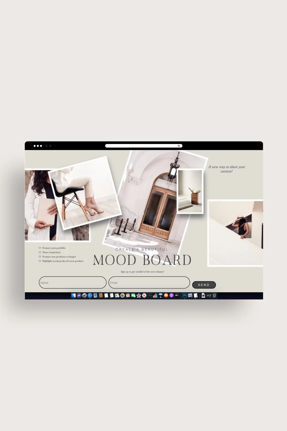 Lady Boss Mood Board Elementor Landing Page Template