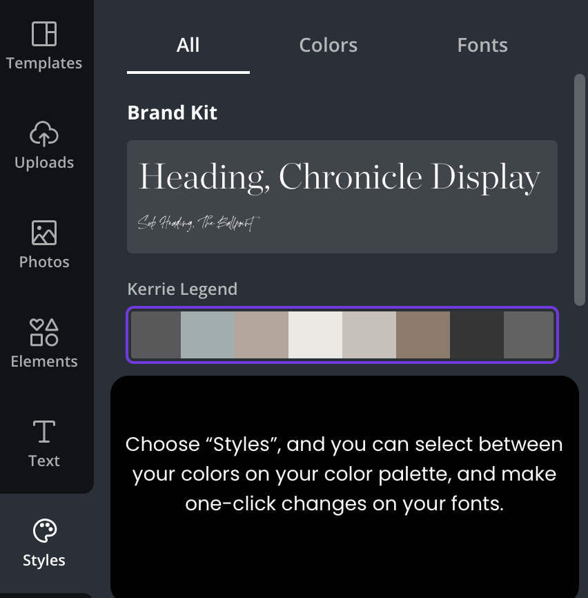 styles on canva